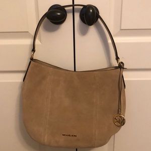 Michael Kors Beige Suede Hobo Bag